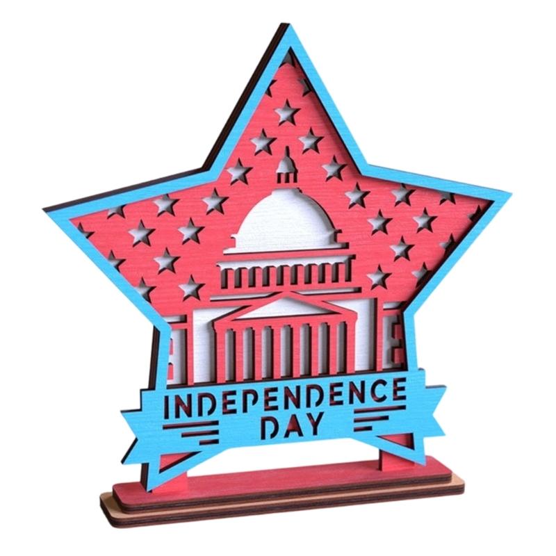 Solid Wood Handcrafted Patriotic Star Flag Decorative Item For Office Or Living Space Office Nationalistic Display