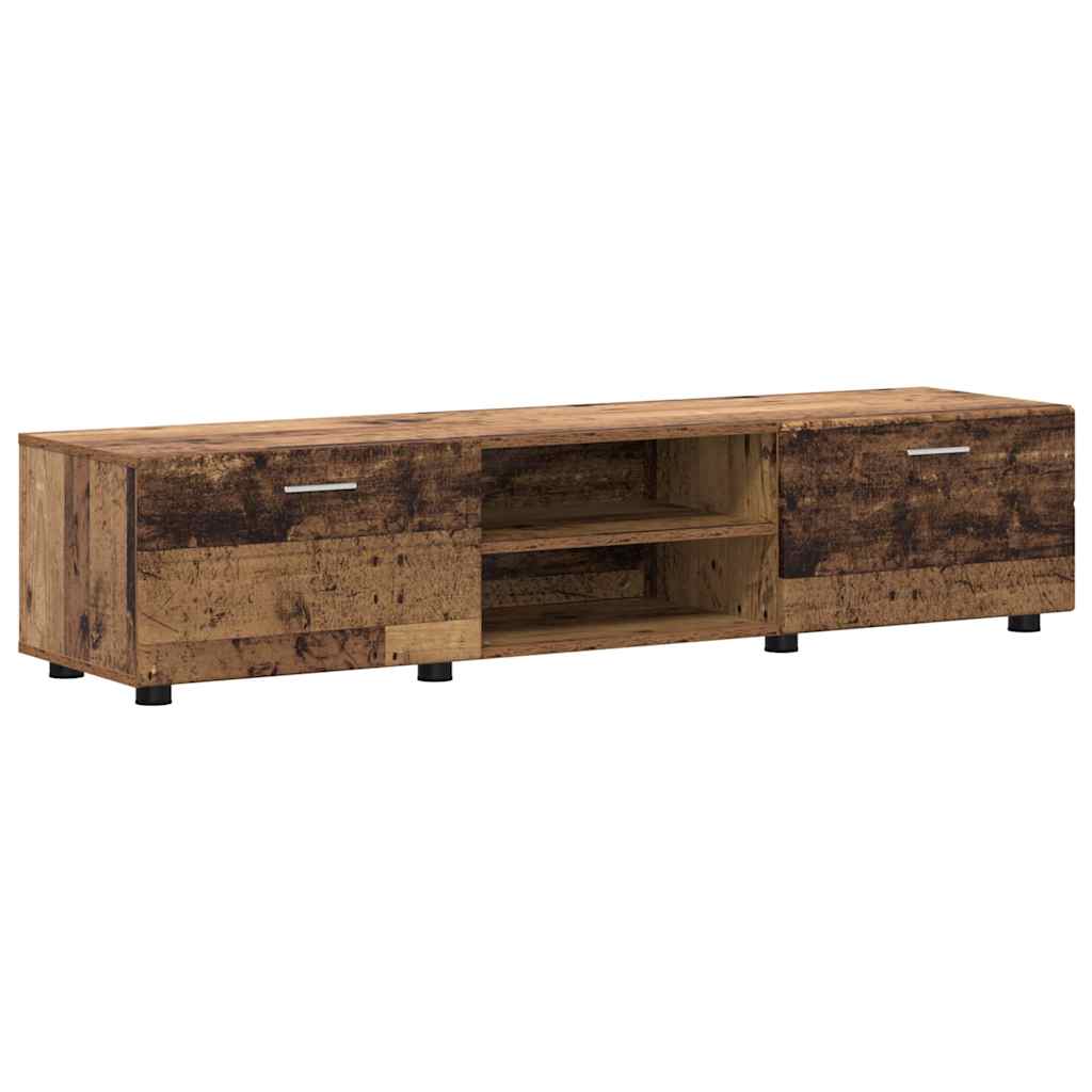 FLORIN 3 Piece TV Cabinet Set with Drawers Reclaimed Wood Effect Particleboard