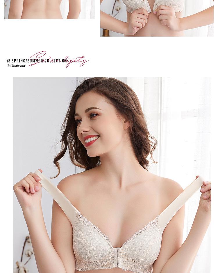 Large Size Front Buckle Lace Seamless Bra - U-Shaped Nursing Comfort Bra Without Steel Ring