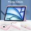For iPad Air 13 (2025)/(2024) Case Clear Acrylic Leather Tablet Cover Support Auto Sleep/Wake