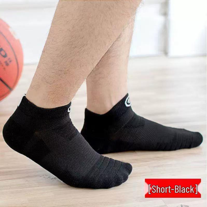 Men's Cross-Border Breathable Mesh Sports Socks - Spring/Summer Running & Basketball Thick Towel Bottom Short Socks