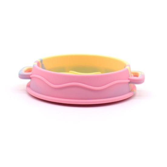 Silicone Pet Slow Feeder Bowl with Dual Handles Suction Cup Anti-Choking Slow Down Eating Food Bowl for Small Medium Large Breed Dogs