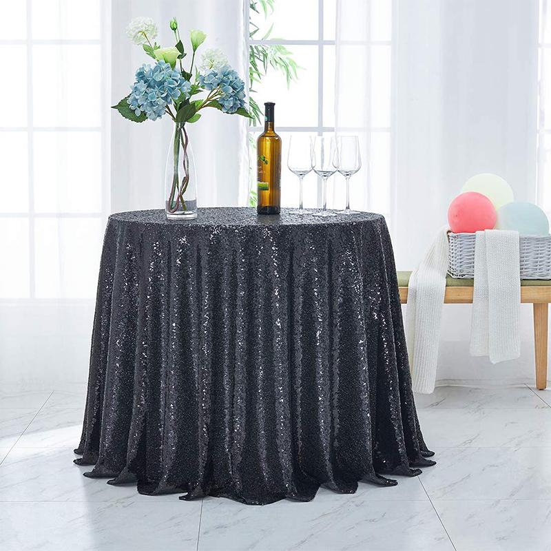 100/120/130cm Sequin Table Cloth Rose Gold Glitter Sequin Tablecloth For Wedding Baby Birthday Party Holiday Banquet Decoration