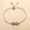 Elegant 8-Shaped Diamond-Accented Adjustable Bracelet - Women’s Fashion Jewelry