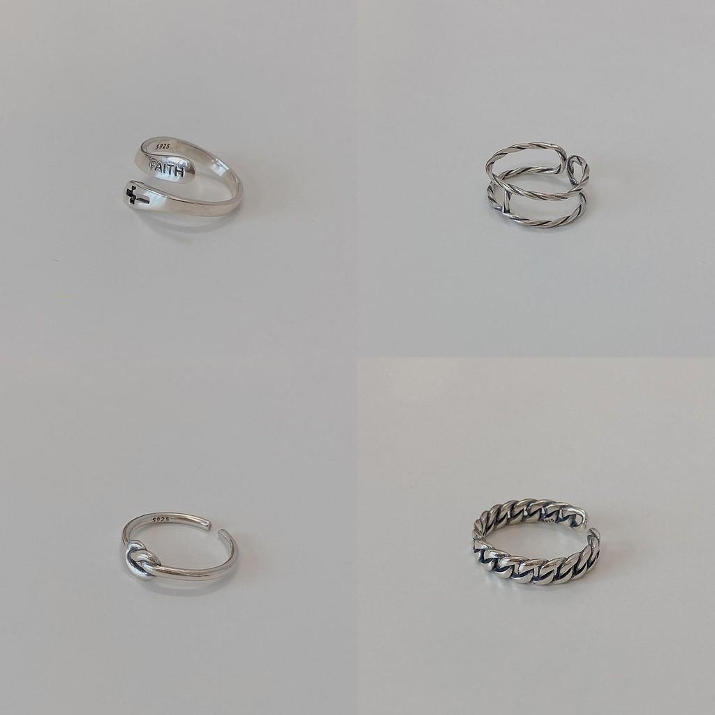 Unique S925 Silver Layered Hip Hop Ring For Women With Geometric Design And Versatile Style