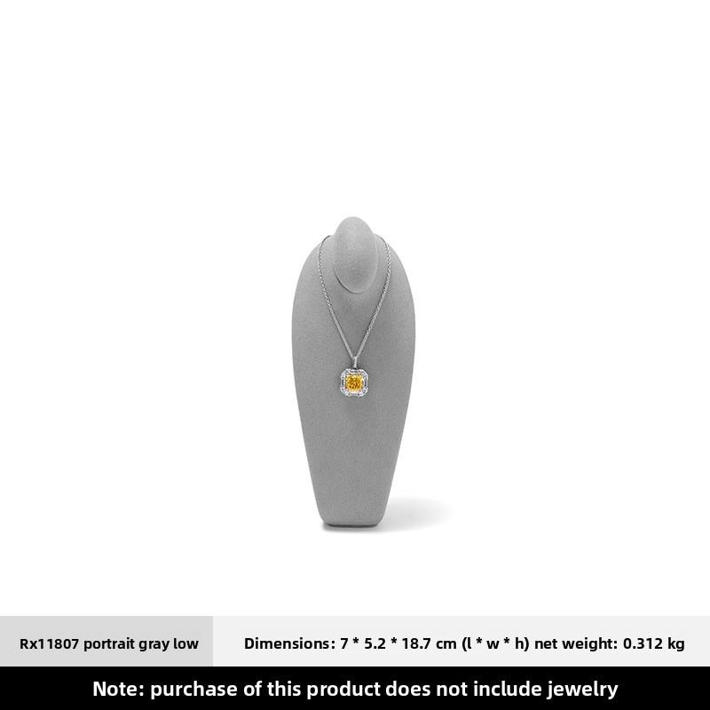Microfiber Necklace Display Bust Mannequin Neck Jewelry Stand for Retail Counter Showcase