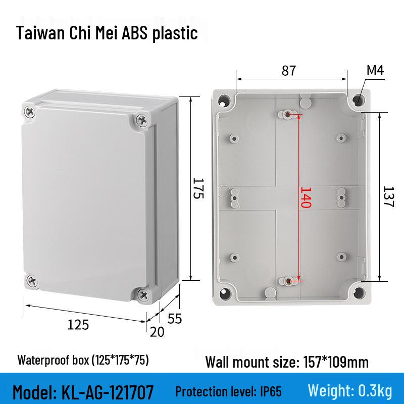 Outdoor Waterproof ABS Power Supply & Monitoring Socket Box with Wiring Terminal & Button