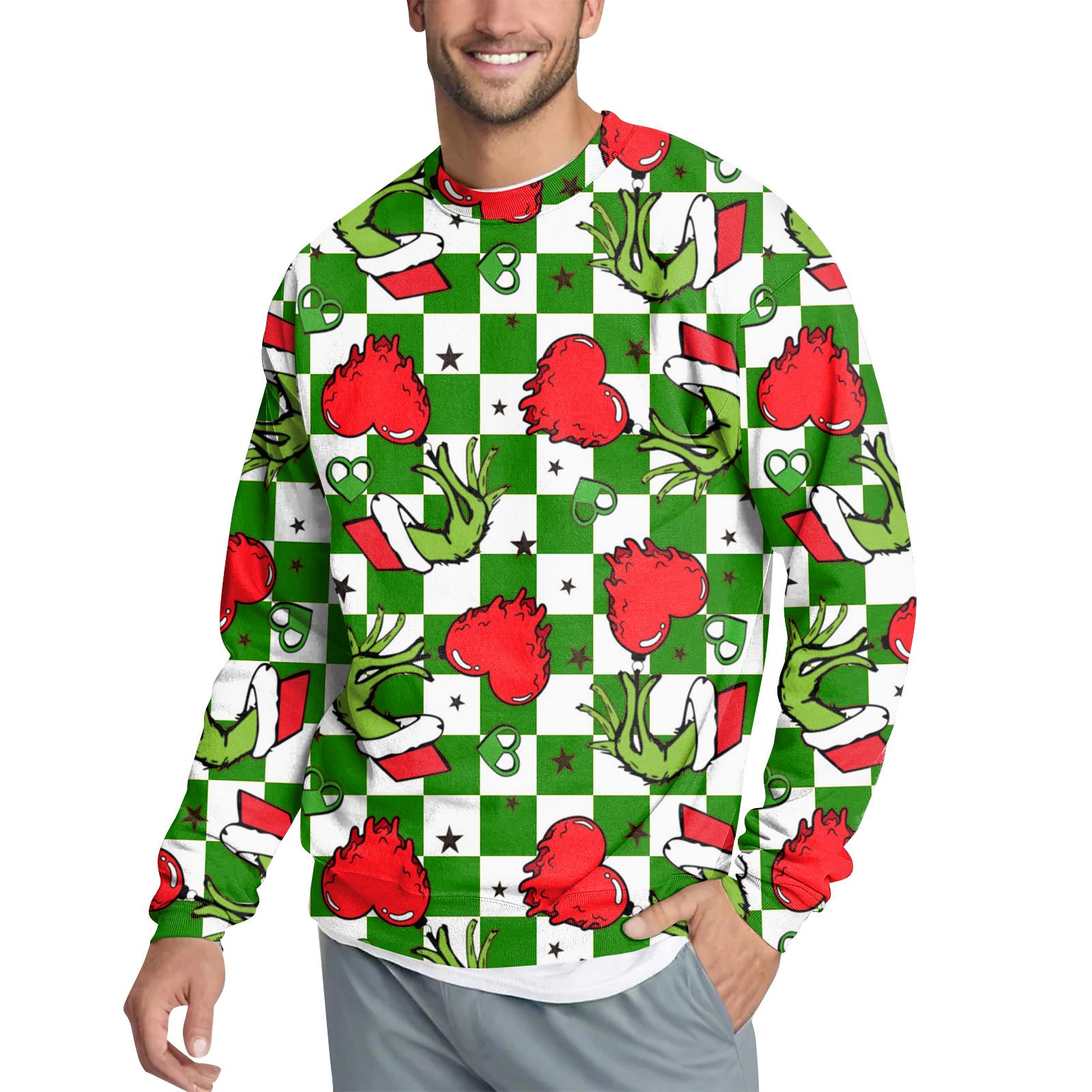 

Мужской повседневный модный свитшот с принтом и круглым вырезом XXXL красный