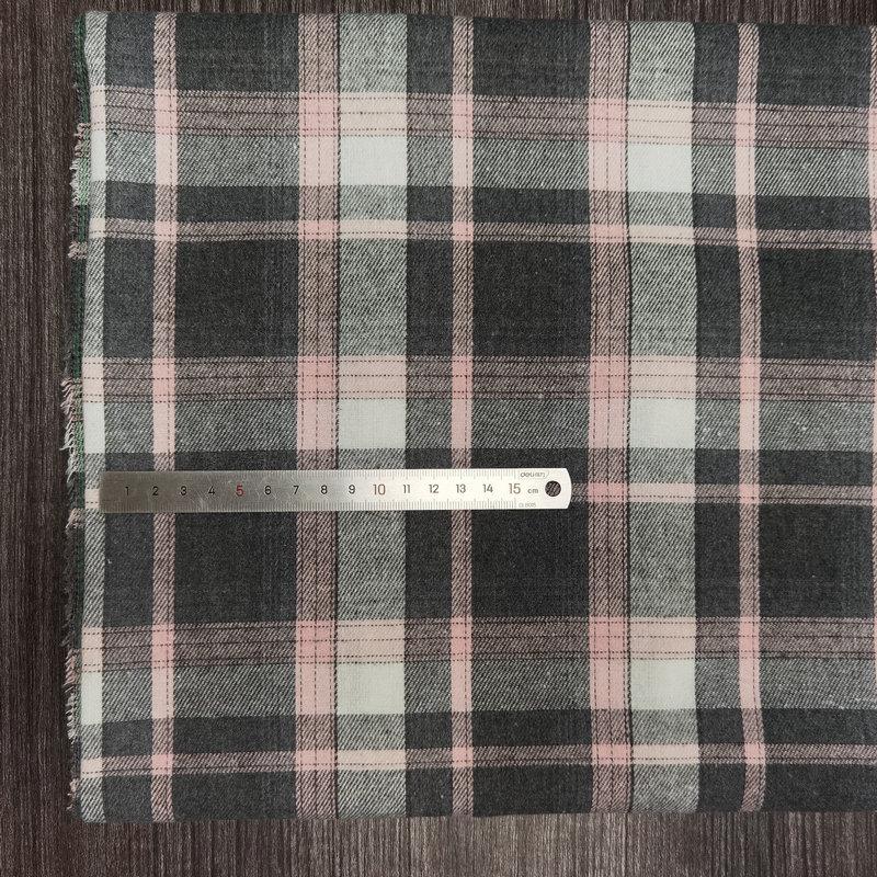 Children's Twill Plaid Flannel Shirt Fabric - Yarn Dyed, Brushed Cotton