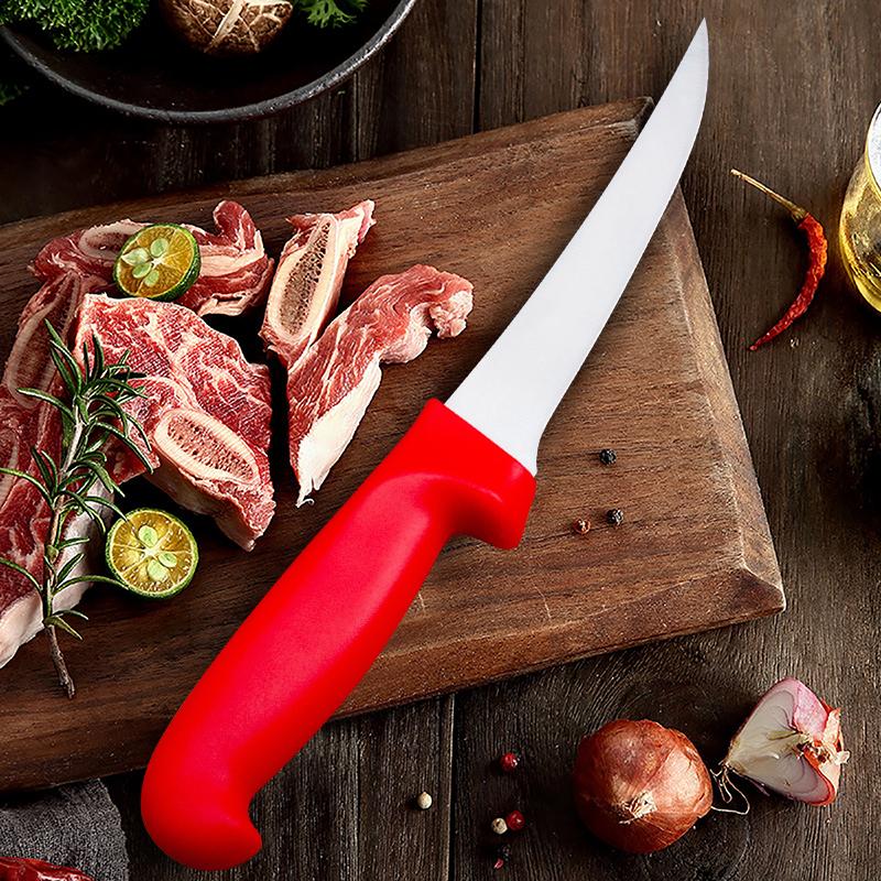 Red Boning Knife Professional Meat Dividing Boning Butcher Meat Slicing Knife Sharp Stainless Steel Compact and Easy To Use Peeling Knife