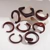 DIEZI 8 Style Vintage Simple Cuff Bangles Fashion Hip Hop Geometric Brown Acrylic Resin Wide Bangles Bracelet Women Men Jewelry
