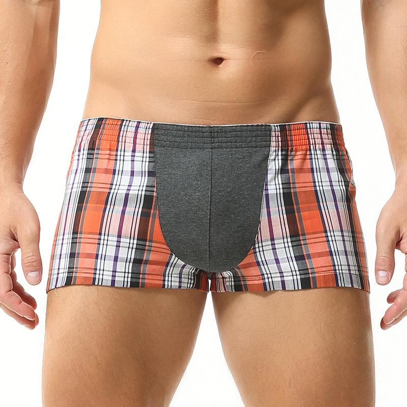 SEOBEAN Heren Lage Taille Sexy Geruite Boxer Shorts