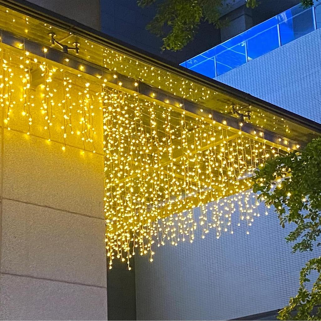 5/30/40M LED Icicle String Fairy Light Christmas Curtain Garland Lights Remote Outdoor For New Year Wedding Street Holiday Decor