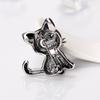 Women Girls Xmas Birthday Gift Refined Brooches Cute Cat Pattern Dazzling Rhinestone Breastpin