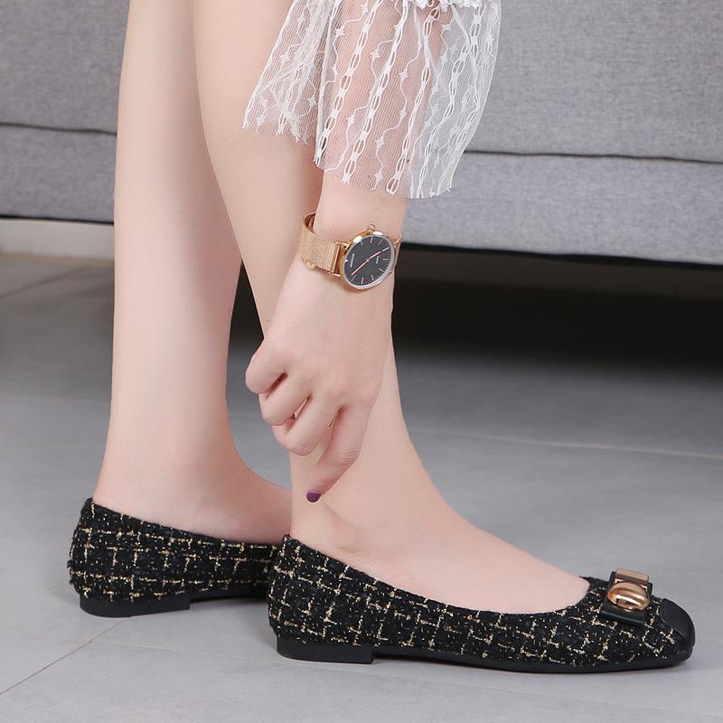 Women's Lightweight Square Toe Flats Comfort Slip On Flat Ballet Shoes for Women Business Casual Loafer Dressy Shoes for Evening Party Wedding