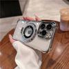 For iPhone 16E 16 Pro Max Luxury Flash Holder Stand Plating Frame Phone Case For iPhone 11 12 13 14 15Plus Lens Protective Cover