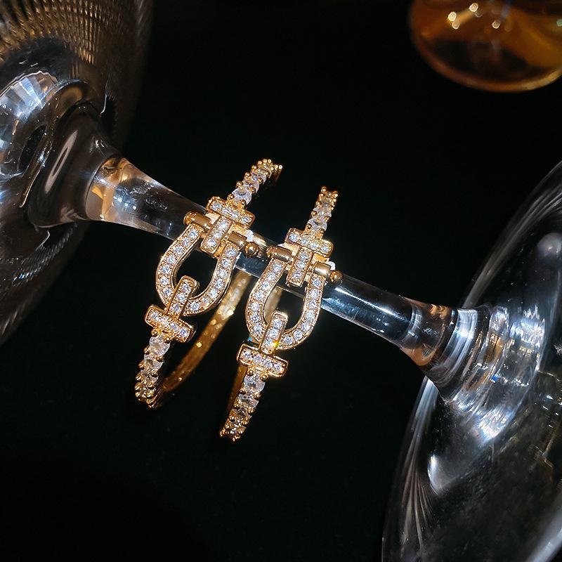 Geometric Double-layer Earrings, European and American Personality Trend Earrings, Casual Versatile Earrings, Niche