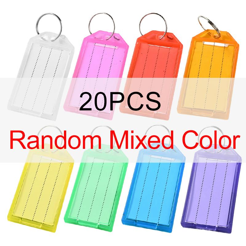 Assorted Plastic Key Tag 10/20/30PCS Random Mixed Color Flap Key Tags with Split Ring Identification Tag Easy Sorting Supply ZYF