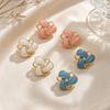 Bauhinia Flower Triangle Stud Earrings: Elegant, Simple, Retro Geometric Accessories for Women