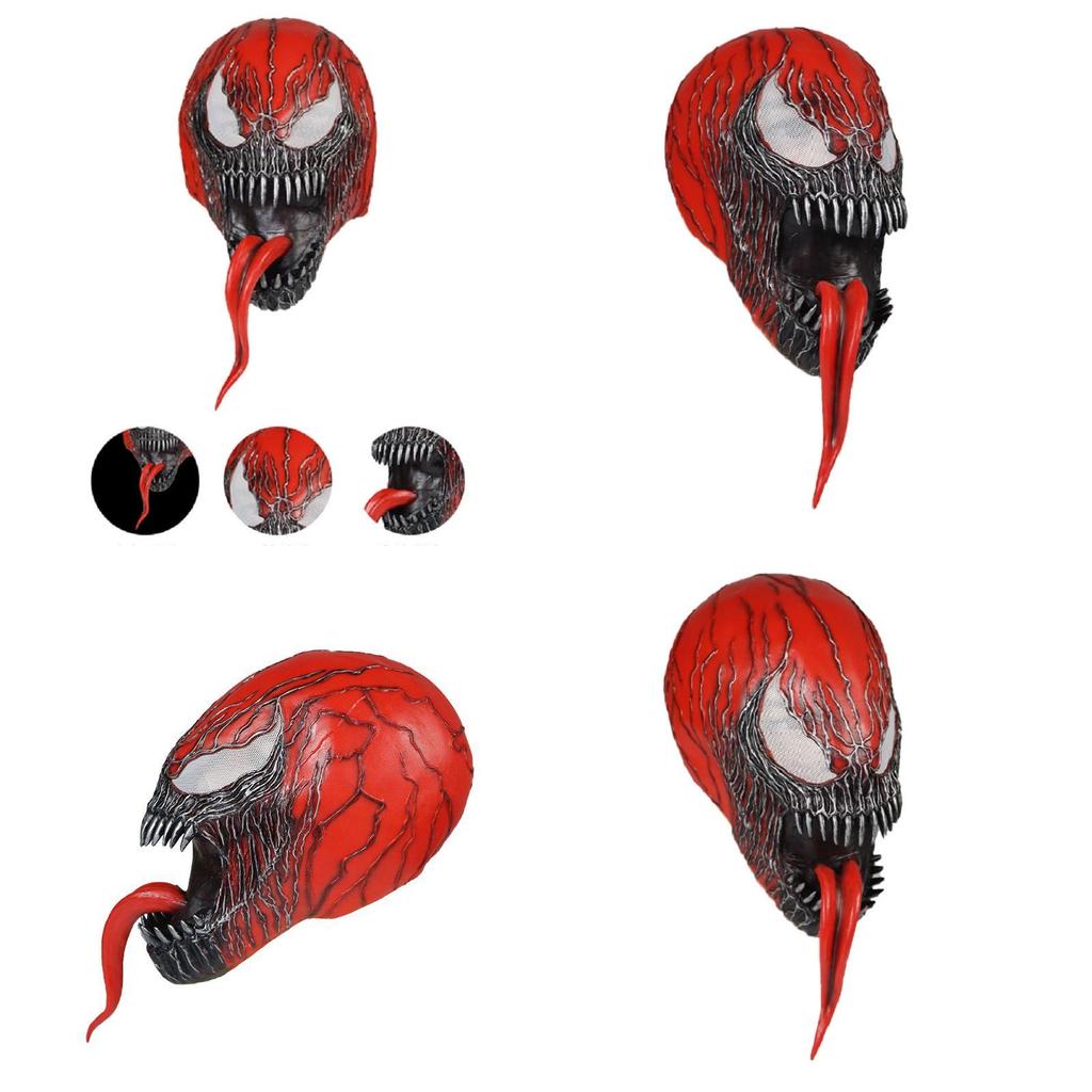All Red Venom Spider-man Cosplay Mask For Adults Comfortable Latex Headgear