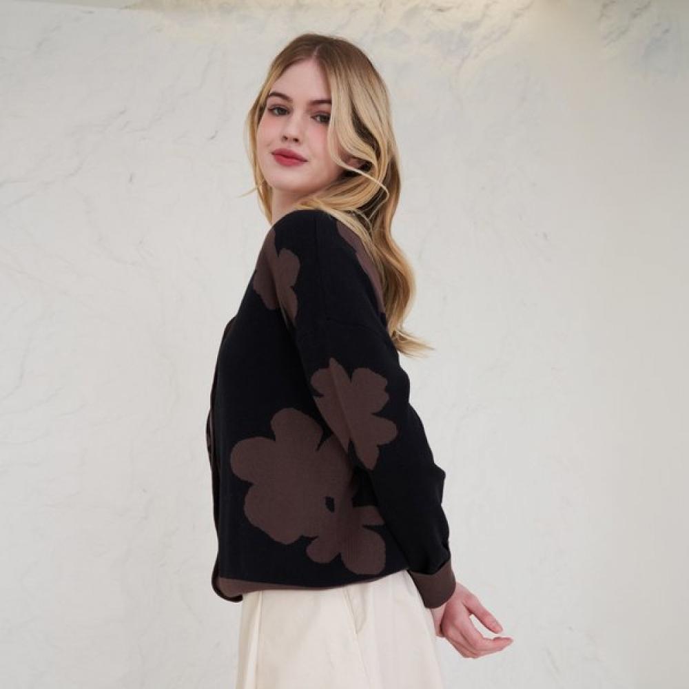 Lipbbam Organic Cotton Jacquard Cardigan Hk Lcs501 Bkbr 01