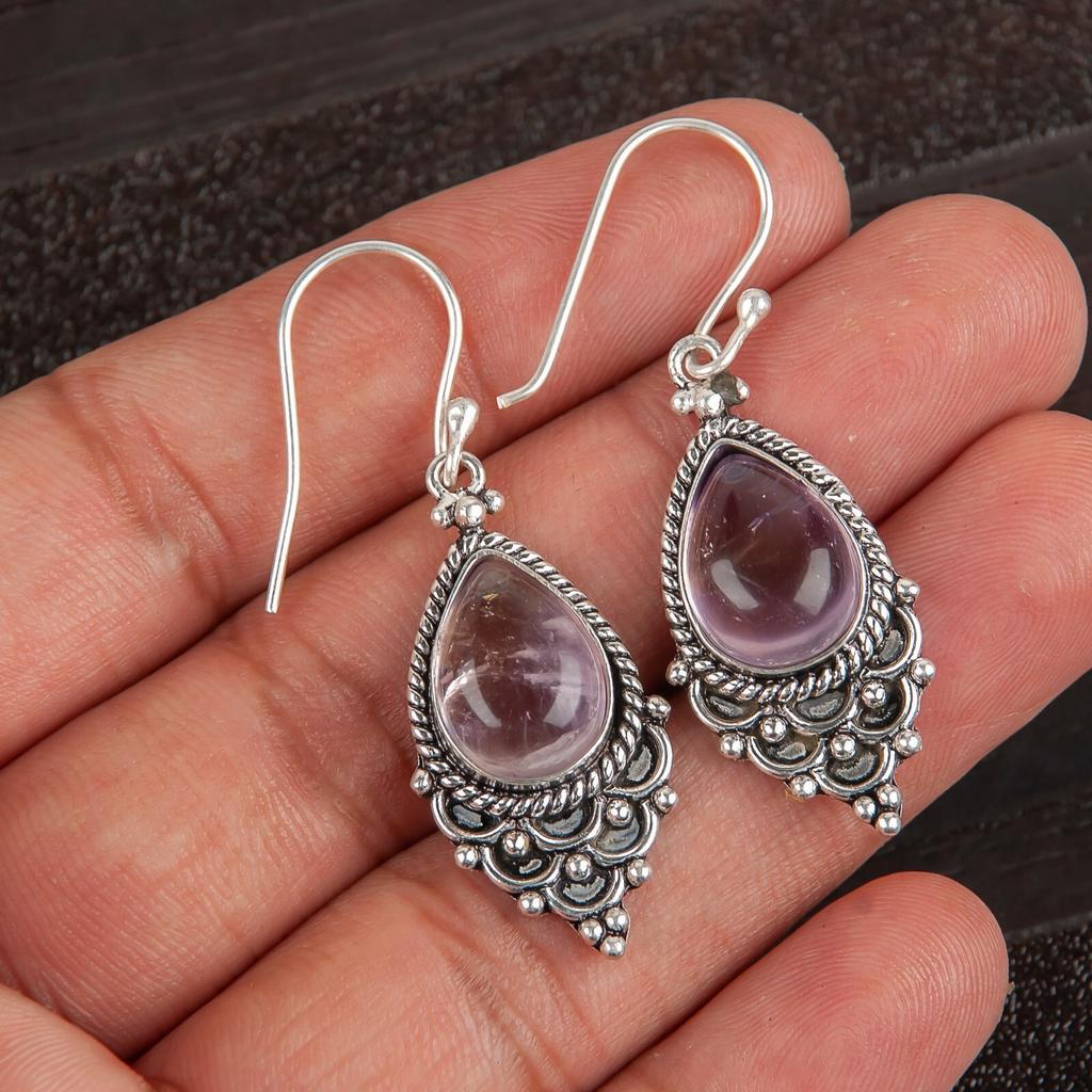 Rare Ametrine Gemstone 925 Sterling Silver Jewelry Handmade Dangle Earrings1.9" EE-85-20