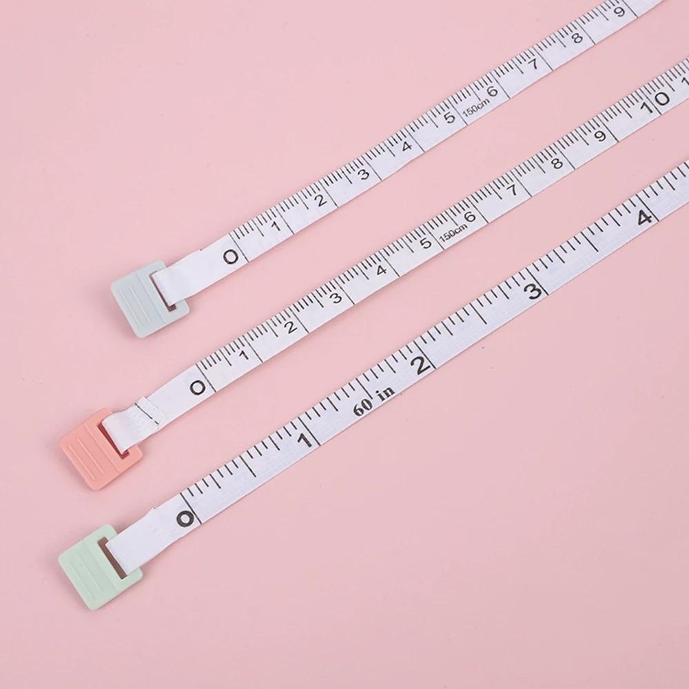 1PC 1.5m Small Tape Measure Portable Student Soft Leather Three Measurement Clothes Automatic Recycling