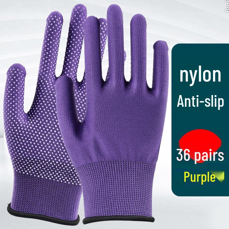 Breathable Non-Slip Nylon Summer Work Gloves - Unisex, Wear-Resistant, Sunscreen