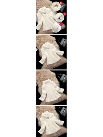 Women's Korean Style Slim Mink Fur Stand Collar Jacket