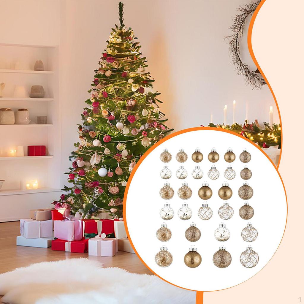 30 Pieces Christmas Tree Decorations Ball Ornaments Decorative Hanging Baubles Charm
