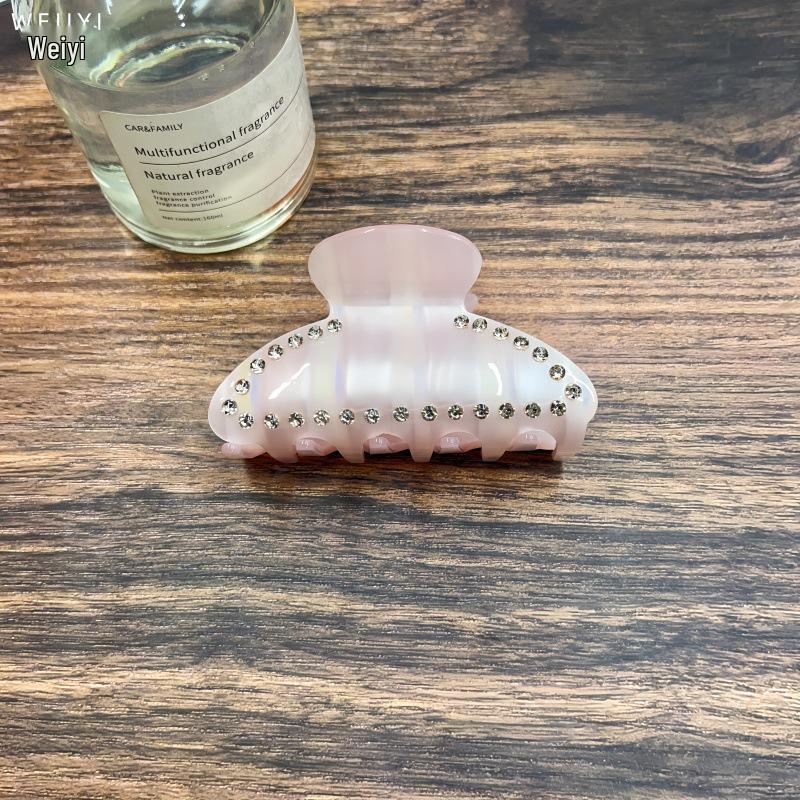 French Rhinestone Acrylic Claw Clip for Women - Elegant Bun and Hair Accessory