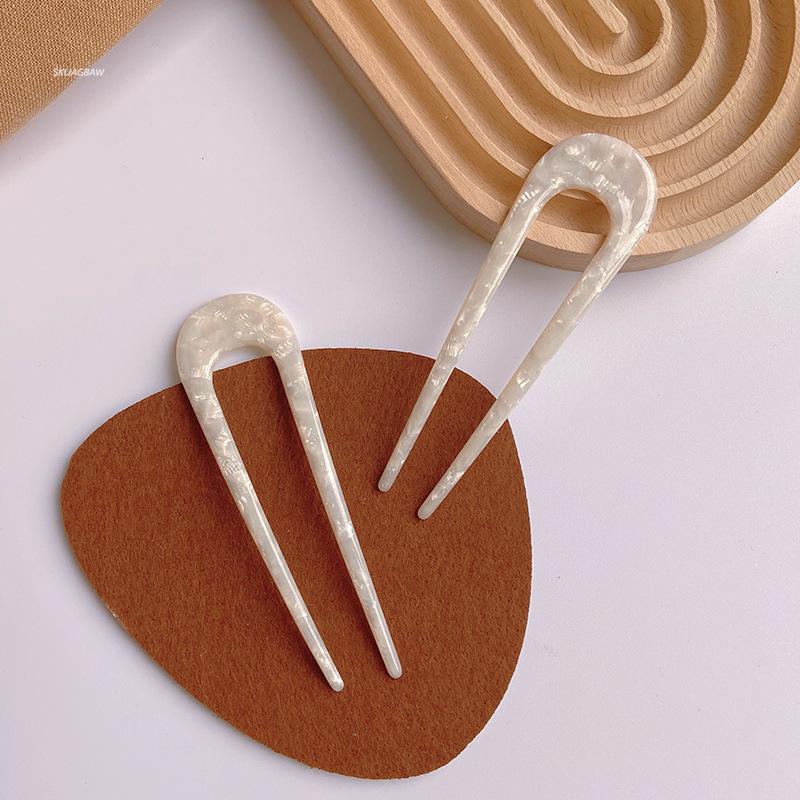 2 szt./partia Koreańskie patyczki do włosów Damska spinka do włosów Eleganckie Kolorowe Tekstura Leoparda Acetatowe patyczki do włosów Dziewczęca spinka do włosów Akcesoria do włosów