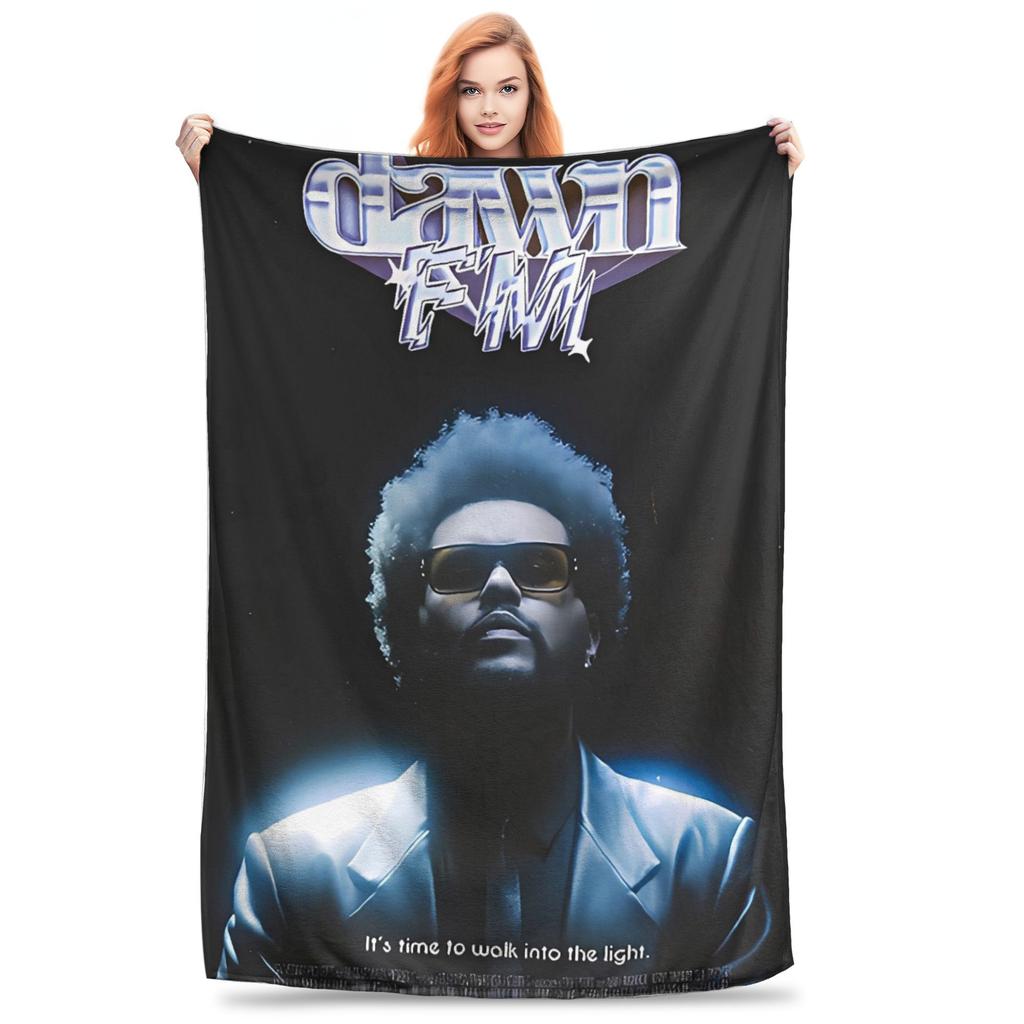 The Weeknds Rapper Singer Warm Blanket  Picnic Plush Bedding Throws Aesthetic Couch Chair Flannel Bedspread Sofa Bed Cover