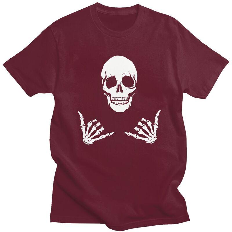 Custom Funny Skeleton Skull T Shirt for Men Pure Cotton Tshirt Leisure Tees Tshirt Slim Fit