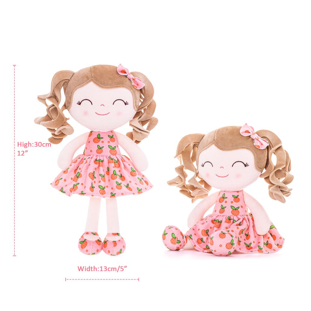 Baby Dolls Soft Plush Fruit Toys Ideal for Baby's first Birthday Gift 30cm Orange
