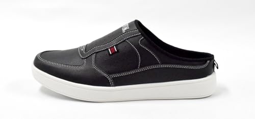 EDWIN Men's Slip-On Sneakers, Clogs, and Sliders, Stylish, Lightweight, Easy to Match, Perfect for Office or Casual Wear, Size 26.5cm, Black, EDW-7060