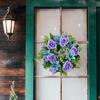Artificial Floral Wreath for Front Door Realistic Large Rose Lily Flower Wreath with Leaves for Spring Valentine's Mother's Day Wedding Home Decor