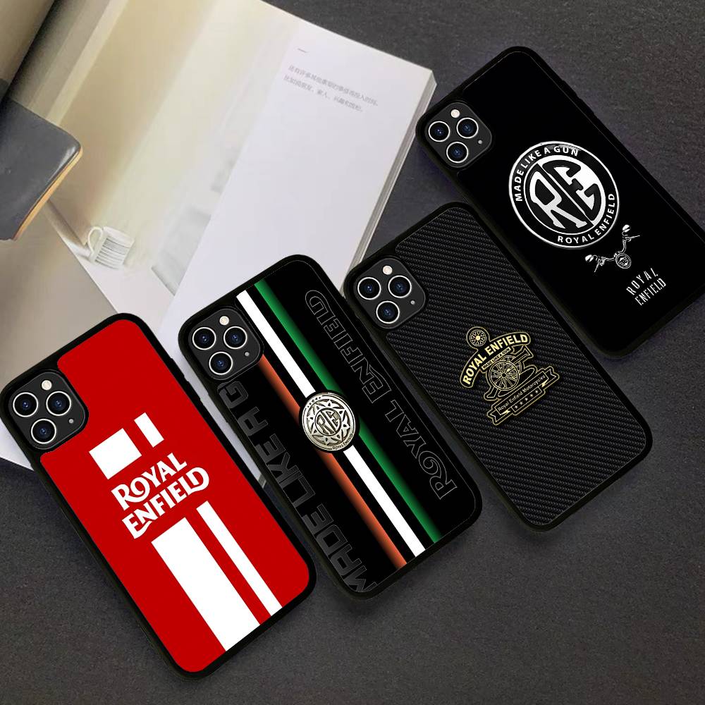 R-ROYALS E-ENFIELDS Logo For IPhone 17 16 Pro Max Air 15 14 13 12 Mini Plus 11 Hard PC+TPU Phone Back Cover