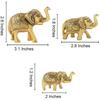 Set mit 3 goldenen Elefanten-Idolen und Prunkstücken für Heimdekoration und Geschenke. Dekoratives Prunkstück – 6 cm  (Metall, Gold)