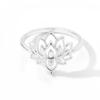 Lotus Flower Rings For Women Stainless Steel Sliver Color Finger Ring Vintage Wedding Ring Valentine's Day Jewelry Bague