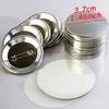 25/50 Piezas Kits de Insignias de Botón en Blanco de Hojalata de 37 mm – Medalla Metálica Brillante con Pin, Suministros de Manualidades Hechas a Mano para Crear de Forma Independiente