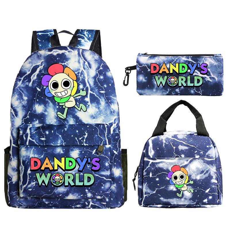 New Dandy's world game merchandise personalized printing primary and secondary school schoolbag three-piece set