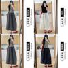 College Style Women A Line Skirt With Nylon Fabric And Tie Detail For Casual Wear
