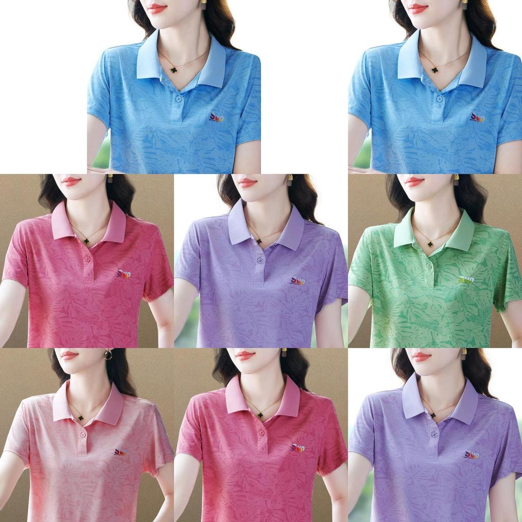 Casual Polo T Shirt With Letter Print For Women Summer Comfort Fit