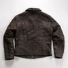 Reproducing the Tianshen Macron goat leather genuine leather jacket for men, casual lapel genuine leather jacket