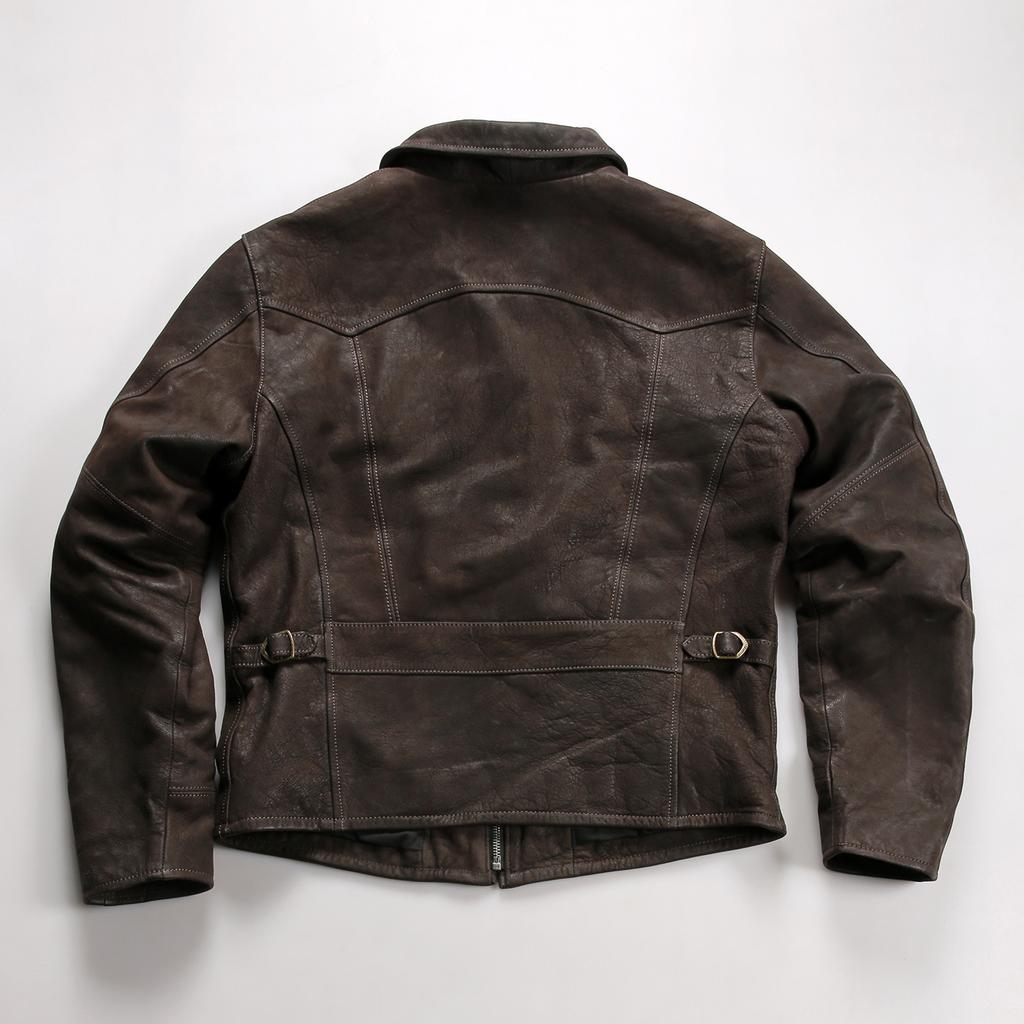Reproducing the Tianshen Macron goat leather genuine leather jacket for men, casual lapel genuine leather jacket