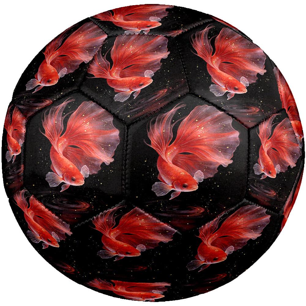 1pc Golden Fish Dance Theme Soccer Ball Football, Size 5, Lightweight PVC, Outdoor Training Soccer Ball,Gift c65149