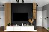 Oak panel clock in slats 155x30cm