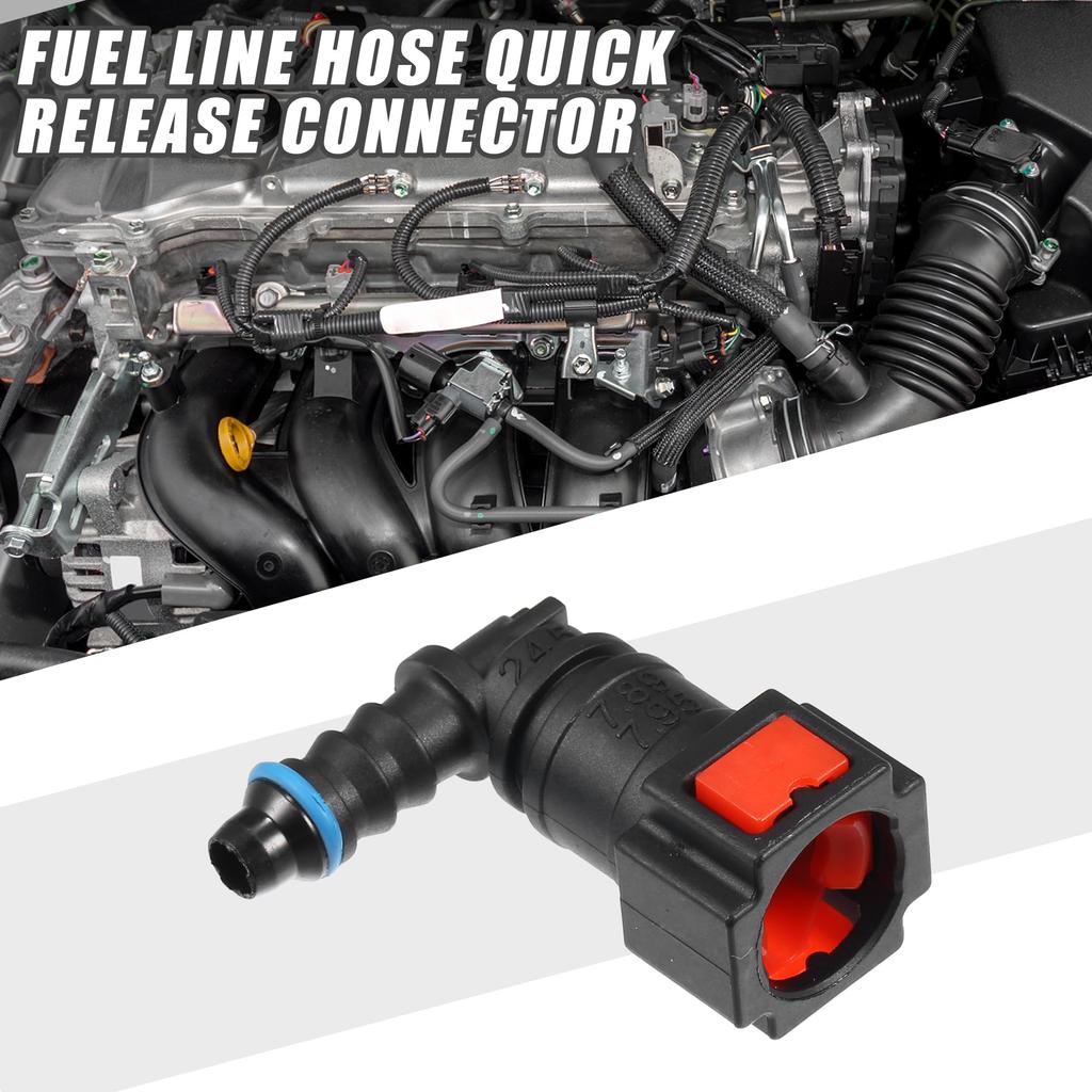 A ABSOPRO Auto Kraftstoffleitung Schlauch Schnellverschluss 90 Grad 5/16" 7.89mm SAE