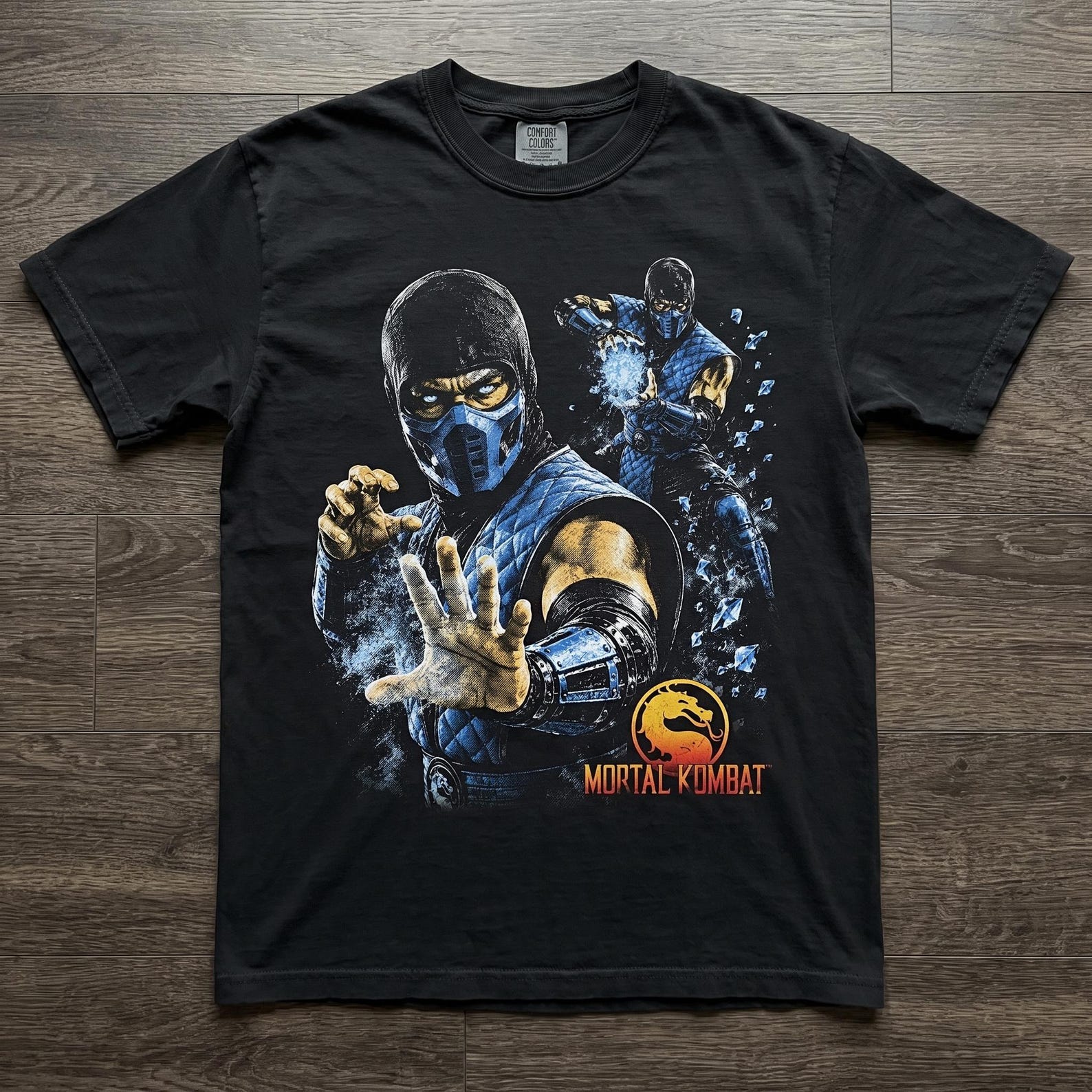 Sub-Zero Mortal Kombat Tee | Halftone Gaming Graphic Unisex Shirt 3XL